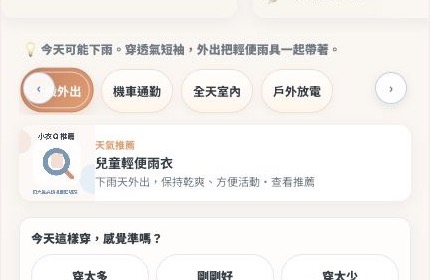 小衣Q雨天情境中出現兒童輕便雨衣推薦